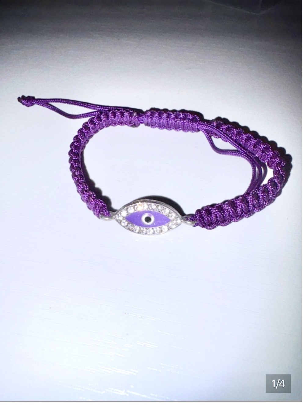 Purple Evil Eye Macrame Bracelet - Unbranded